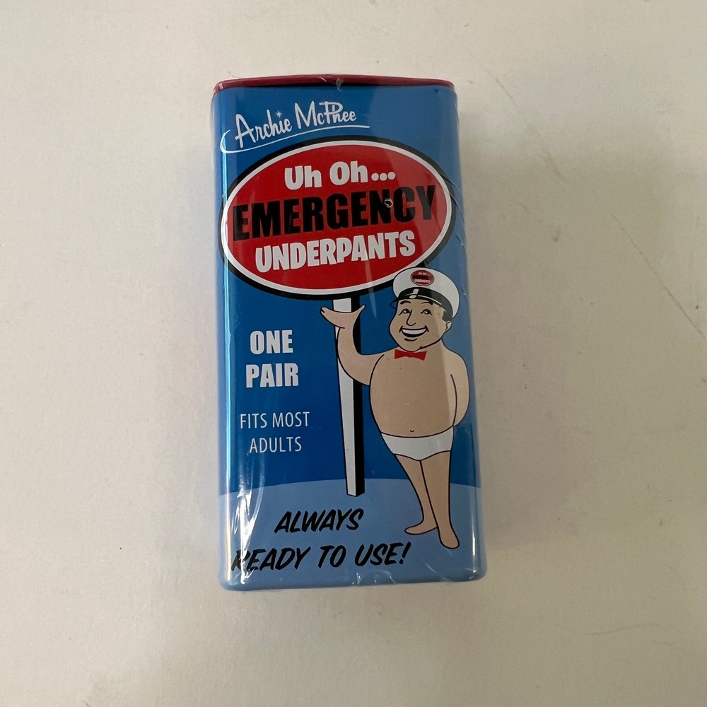 Archie McPhee Emergency Underpants 1 Pair‎ NIP Fits Most Adults